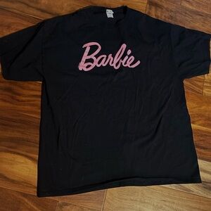Barbie Black Tee with Pink Logo